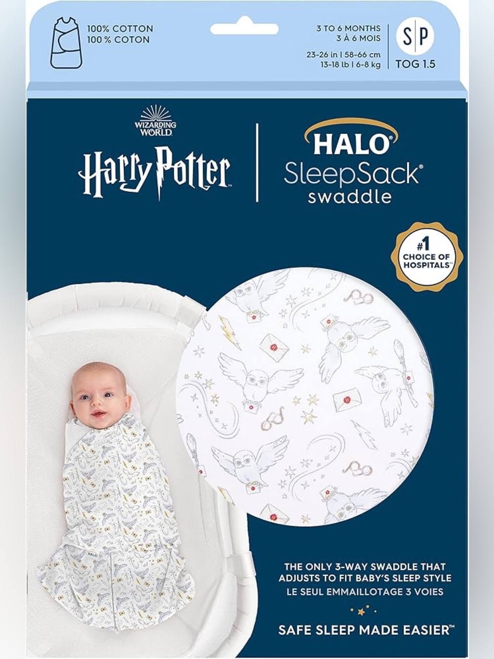 Halo Harry Potter SleepSack Swaddle - size small 3-6 months